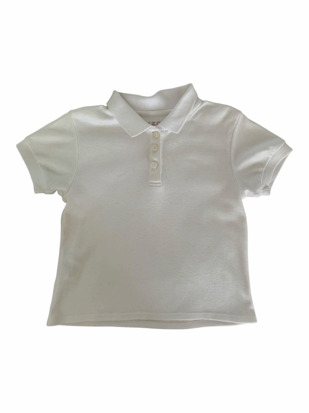 Izod Girls White Short Sleeve Polo Shirt Size L (6) School Uniform